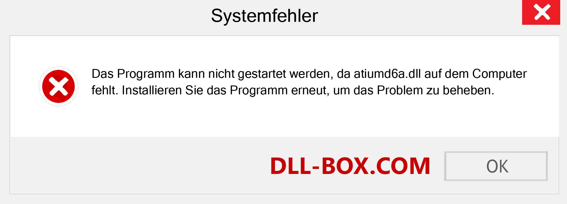 atiumd6a.dll-Datei fehlt?. Download für Windows 7, 8, 10 - Fix atiumd6a dll Missing Error unter Windows, Fotos, Bildern