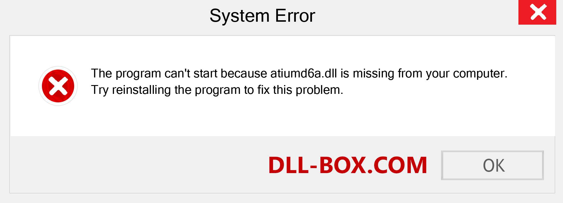  atiumd6a.dll file is missing?. Download for Windows 7, 8, 10 - Fix  atiumd6a dll Missing Error on Windows, photos, images