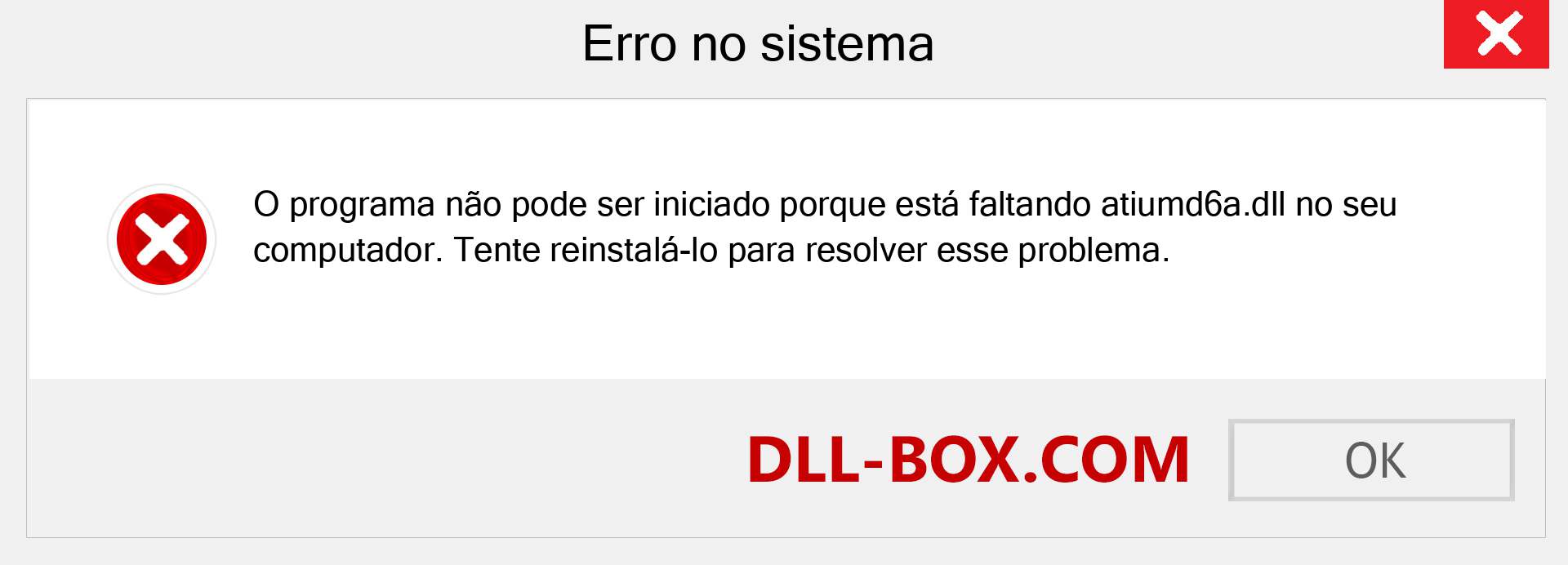 Arquivo atiumd6a.dll ausente ?. Download para Windows 7, 8, 10 - Correção de erro ausente atiumd6a dll no Windows, fotos, imagens